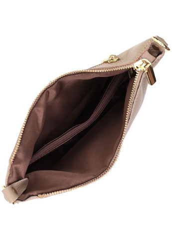 Сумка женская через плечо клатч с двумя ремнями из натуральной кожи 22643 Бежевая Vintage (302009435)