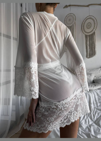 Элегантный полупрозрачный халат с кружевом No Brand (315070689)