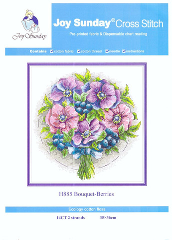 Набір для вишивання за нанесеною на канву схемою "BouquetBerries". AIDA 14CT printed, 35*36 см Joy Sunday (313613615)