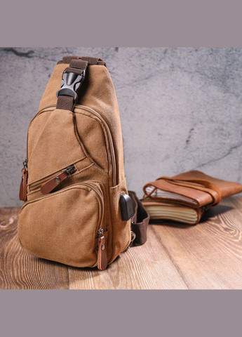 Сумка чоловіча через плече із USB кабелем 21222 Коричнева Vintage (302008053)