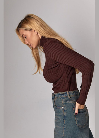 Женская вязаная водолазка в рубчик 1455 Lurex (315810158)