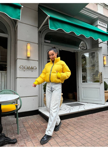 Желтый демисезонный Пуховик No Brand