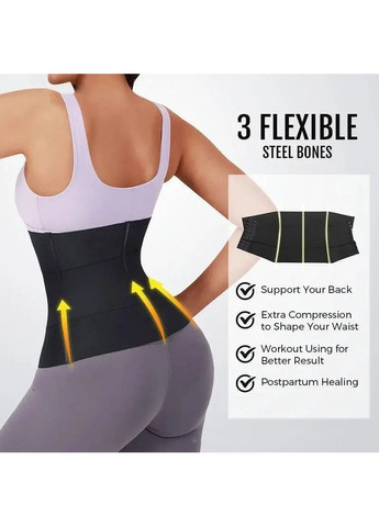 Чорний жіночий корсет із сильним утягуючим ефектом Super waist, Високий тугий підгрудний корсет супер утяжка для талії No Brand Жіночий корсет із сильним утягуючим чорний (354331060)