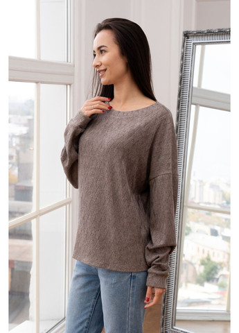 Светло-коричневый свитшот женский мадара из трикотажа джерси-жаккард (св 0623) RiMari без декора (366873124)