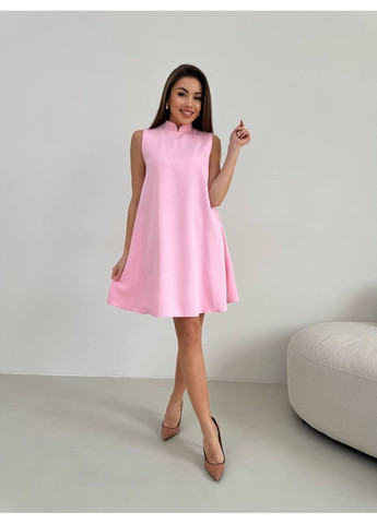 Рожева святковий, коктейльна, вечірня жіноча стильна сукня з костюмної тканини а-силует Avanti однотонна