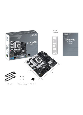 Материнcька плата PRIME B760M-A-CSM s1700 B760 4xDDR5 M.2 HDMI DP mATX CSM Asus (316796089)