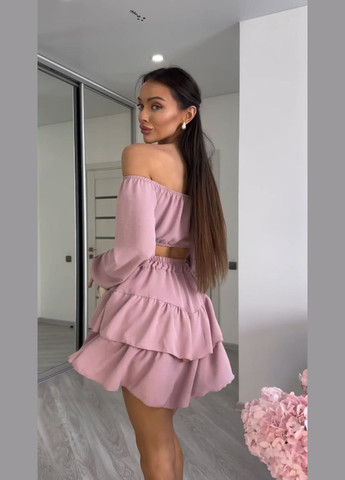 Літній жіночий костюм топ з відкритими плечима та спідниця MonCher (332615177)