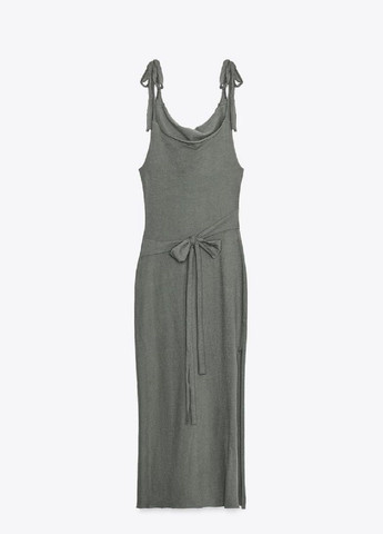 Комбинированное повседневный платье Zara однотонное