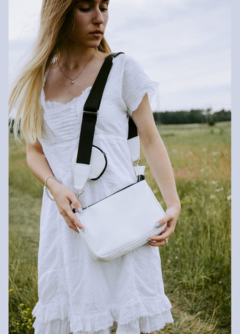 Женская сумка-багет из экокожи белая. Mamakazala (282711012)