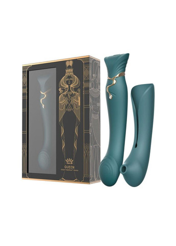 Смартвібратор 3в1 Zalo — Queen Set Jewel Green, пульсівна перлина та вакуум, кристал Swarovski No Brand (303881111)