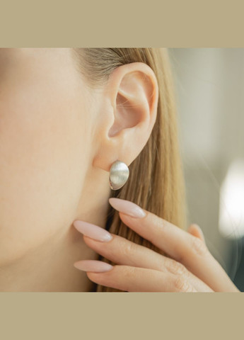 Сережки срібло Пелюстки з матовою поверхнею без каменів No Brand (333705402)