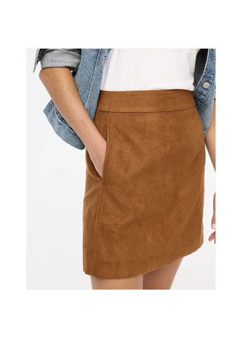 Коричневая однотонная юбка J.Crew