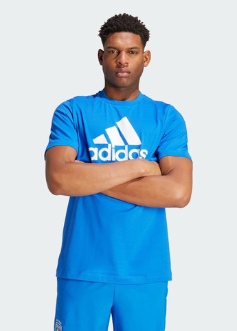 Синяя футболка italy dna graphic adidas