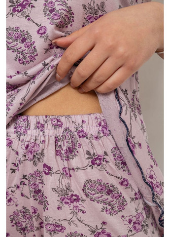 Бузкова всесезон піжама жіноча з принтом, колір бузковий, 243r5714 Fawn