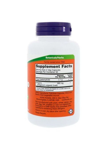 Oregano 450 mg 100 Veg Caps Now Foods (362419099)