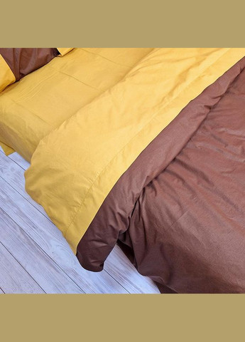 Постельное белье PREMIERE Коричневое/Охра Ранфорс Семейное MERISET (306739905)