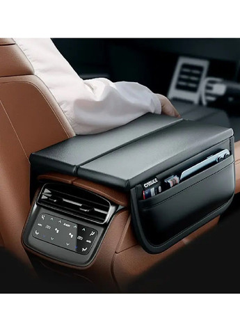 Комплект набір підлокітників накладок з кріпленням ремінцем на липучках кишенями для дрібних речей екошкіра (479543-Prob) Чорний Unbranded (322186312)