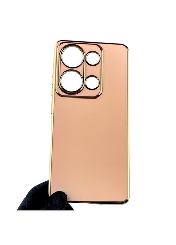Чохол для POCO M6 Pro 4G жіночий із золотою окантовкою із захистом камери на сяомі поко м6 про 4г рожевий Xiaomi (366020104)