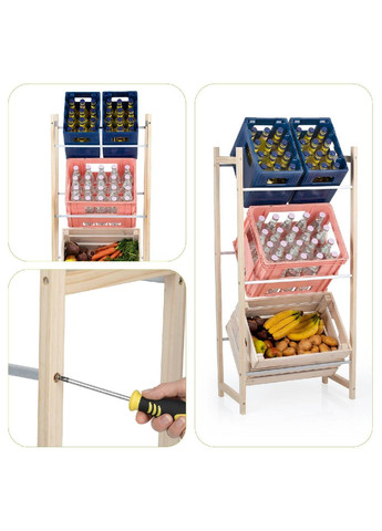 Стелаж для ящиків дерево-метал комбінований Easymaxx (335249106)