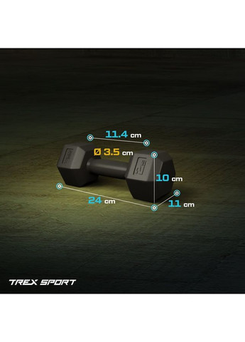 Гантелі для фітнесу композитні TX-002CD 2x2кг TREX Sport (371810103)