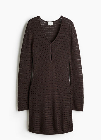 Темно-коричнева кежуал сукня H&M однотонна