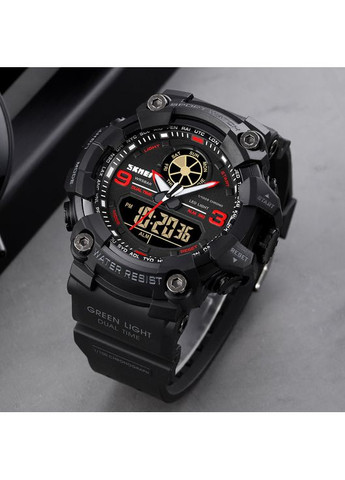 Годинники спортивні чорні та червоні кварцові з будильником та секундоміром для чоловіків ProDobro (367266656)