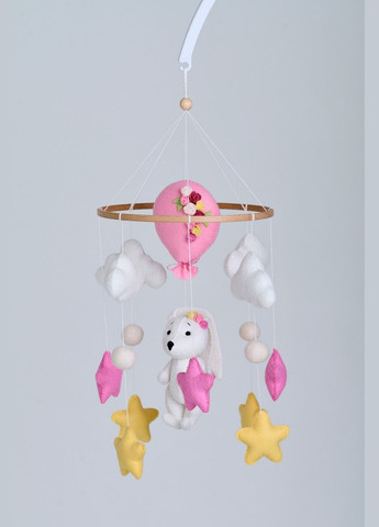 Дитячий музичний мобіль на ліжечко для немовлят WooolyWool «Зайка на повітряній кульці» з 35 мелодіями No Brand (342757884)