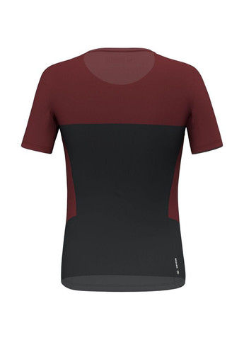 Комбінована всесезон футболка жіноча puez sporty dry womens t-shirt бордовий-чорний Salewa