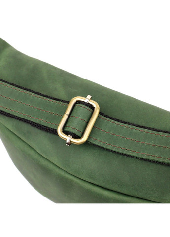 Стильная мужская бананка отменного качества из винтажной натуральной кожи 23142 Зеленый Shvigel (335081583)