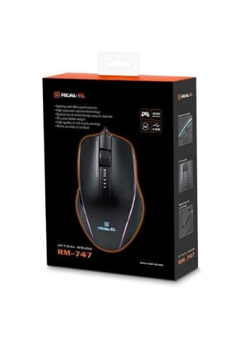 Мишка RM-747 Black Real-El (396696239)