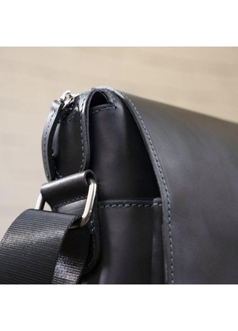 Сумка планшет через плече чоловіча з натуральної шкіри маленька Чорний 37831 Shvigel (361660276)