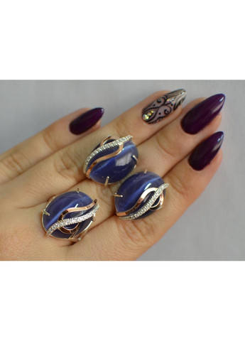 Серебряный комплект с золотыми наклядками Silver Style (367268419)