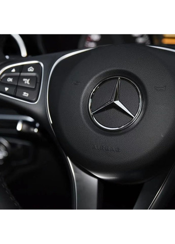 Эмблема руля черная глянцевая 57 мм пластик (на направляющих) Mercedes-Benz (369611893)