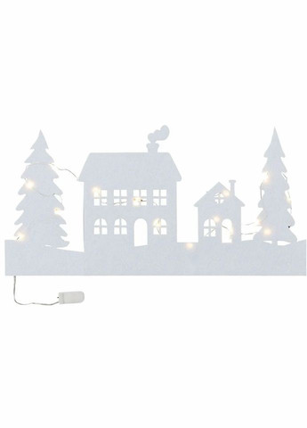 Новогодний декор окна с гирляндой Домики 60 х 30 см, Led Livarno home (302449683)