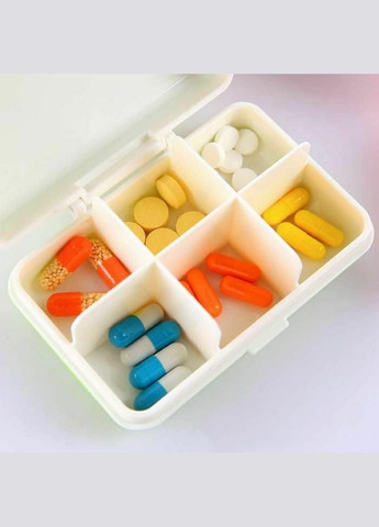 Мини органайзер для таблеток - таблетница Case на 6 отделений, зеленая More (299914624)