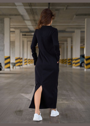 Чорна повсякденний сукні силуетна ISSA PLUS однотонна