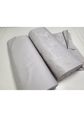 Постільна білизна з резинкою TIARA GREY, сатин Полуторний розмір, наволочки 70/70 No Brand (364218635)