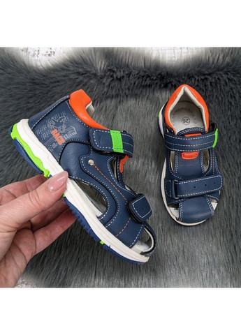 Синие повседневные босоножки детские сандалии для мальчика С.Луч на липучке