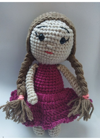 Лялька для дівчинки висотою 19 см в вишневому платтячку No Brand лялька (367723827)