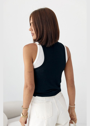 Трикотажна двошарова майка Lurex — 340423336