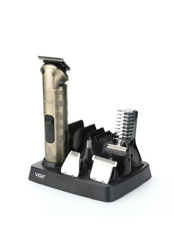 Бездротова машинка для стрижки волосся6в1 109 акумуляторний тример для бороди та вусів з насадками 15в1 VGR (324219120)