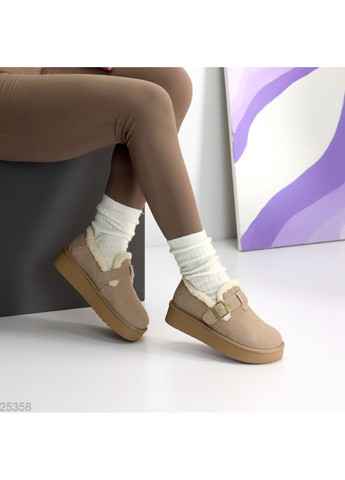 Helen Зимові лофери бежевий з натуральна замша, україна — зима (366684777)