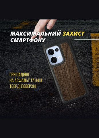 Шкіряна накладка WoodBacker Cover для OPPO Reno13 Чорний (78310) Stenk (316651250)