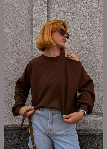 Коричневий світшот жіночий - choco, коричневий Reload однотонний (302979488)