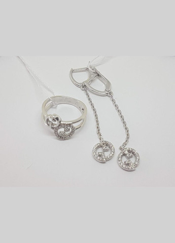 Серебряные серьги Гледия с фианитами. 2192/1Р-CZ AGNI (327416555)