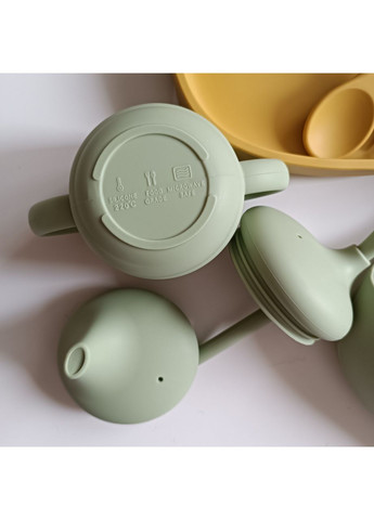 Набор детской силиконовой посуды для первого прикорма Горчица Оливка (0300) No Brand (368999948)