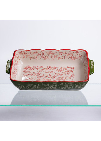 Форма для запекания Vintage 28×17×5 (см) прямоугольная форма для выпекания в духовке с ручками Зеленая HM05-10 Yiwu (371391739)
