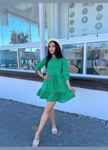 Зеленое женское платье из софта цвет зеленый р.42/46 453417 New Trend