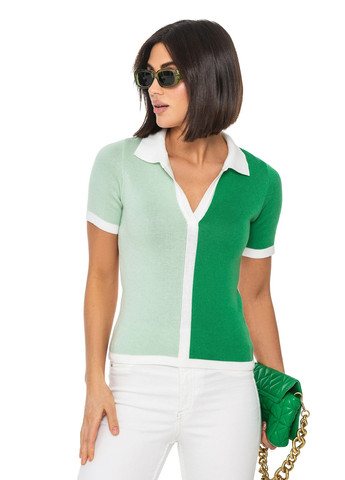 Зелений жіночий тонкий кольоровий «поло» SVTR