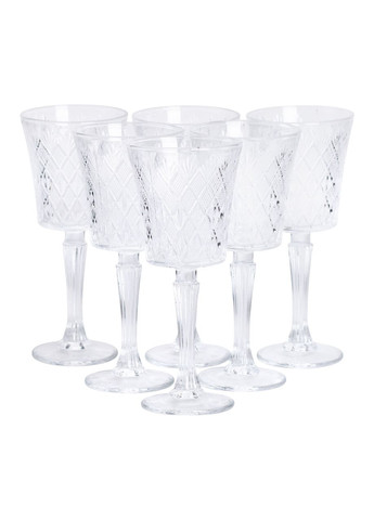 Набір келихів для вина 6 штук по 295 мл на ніжці під кришталь, прозорий Yiwu (348431115)